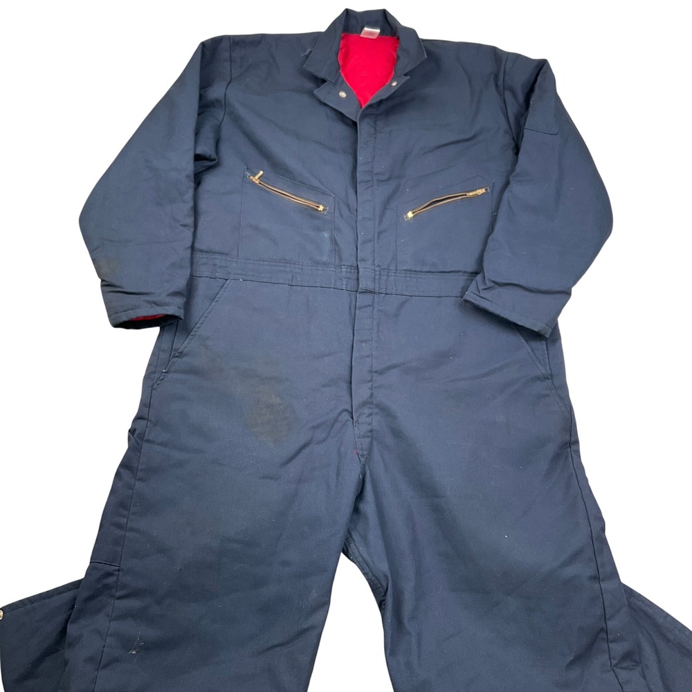 VF Imagewear Coverall Mens XLRG Navy Blue Quilted Lined Jumpsuit Workwear